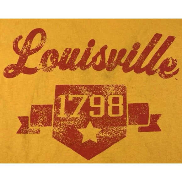 Vintage‎ Steve & Barry's Louisville Kentucky 1798 Tee Yellow Adult Small 90s Y2K - Picture 2 of 4